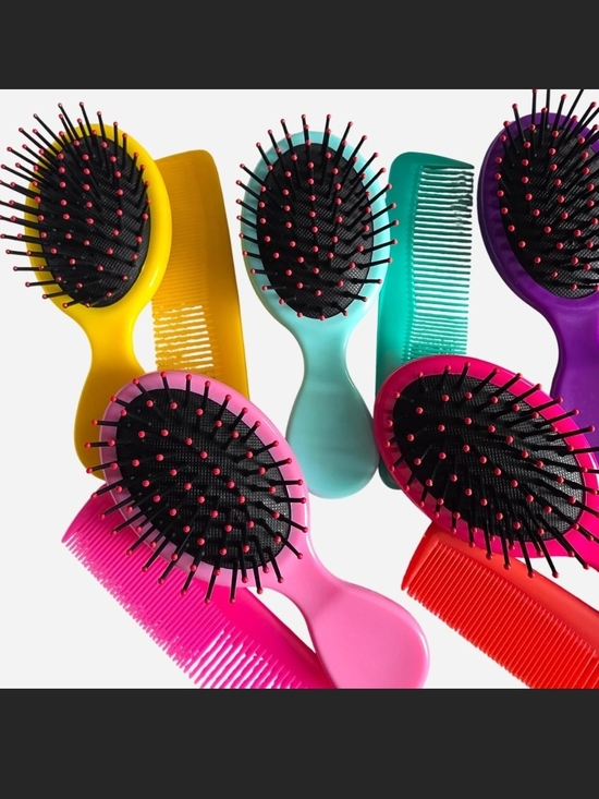 Accessories - Mini Paddle Brush & Comb Set - Bundle Of 7